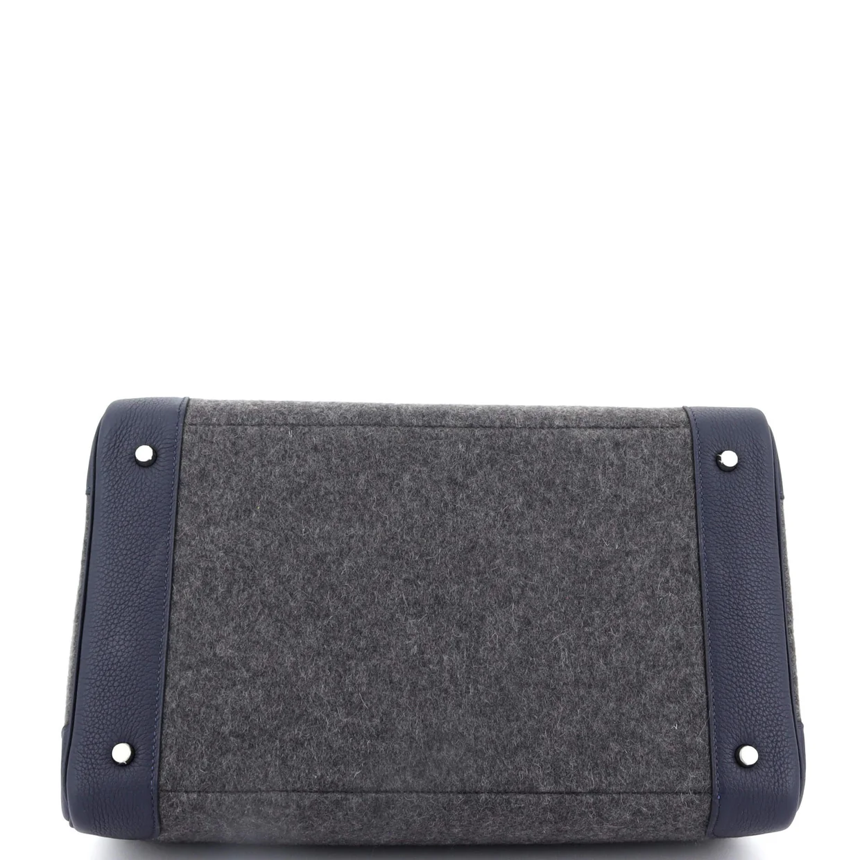 HAC Birkin Bag Todoo Wool and Bleu Nuit Togo with Palladium Hardware 40 - Deep Luxury