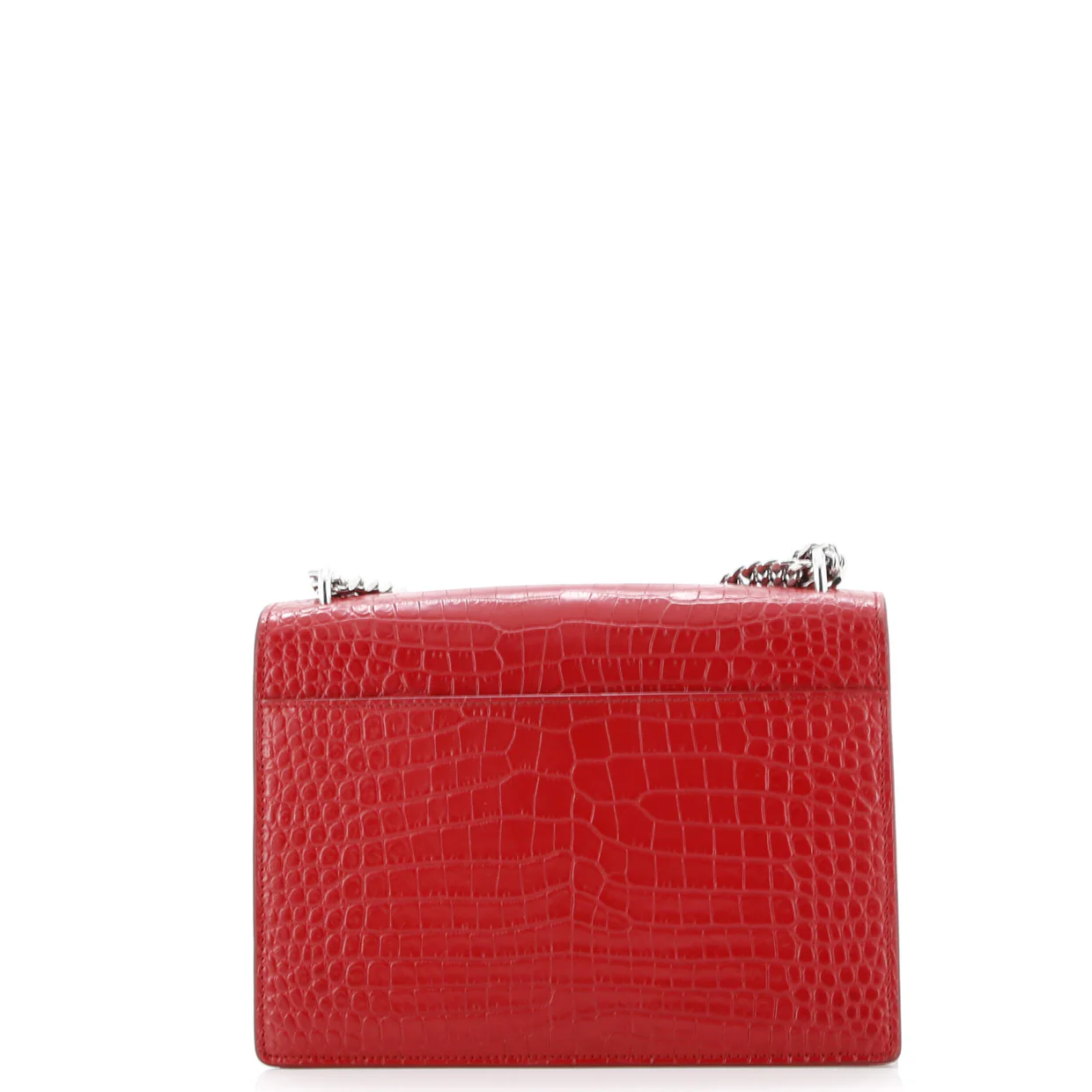 Sunset Crossbody Bag Crocodile Embossed Leather Medium - Deep Luxury