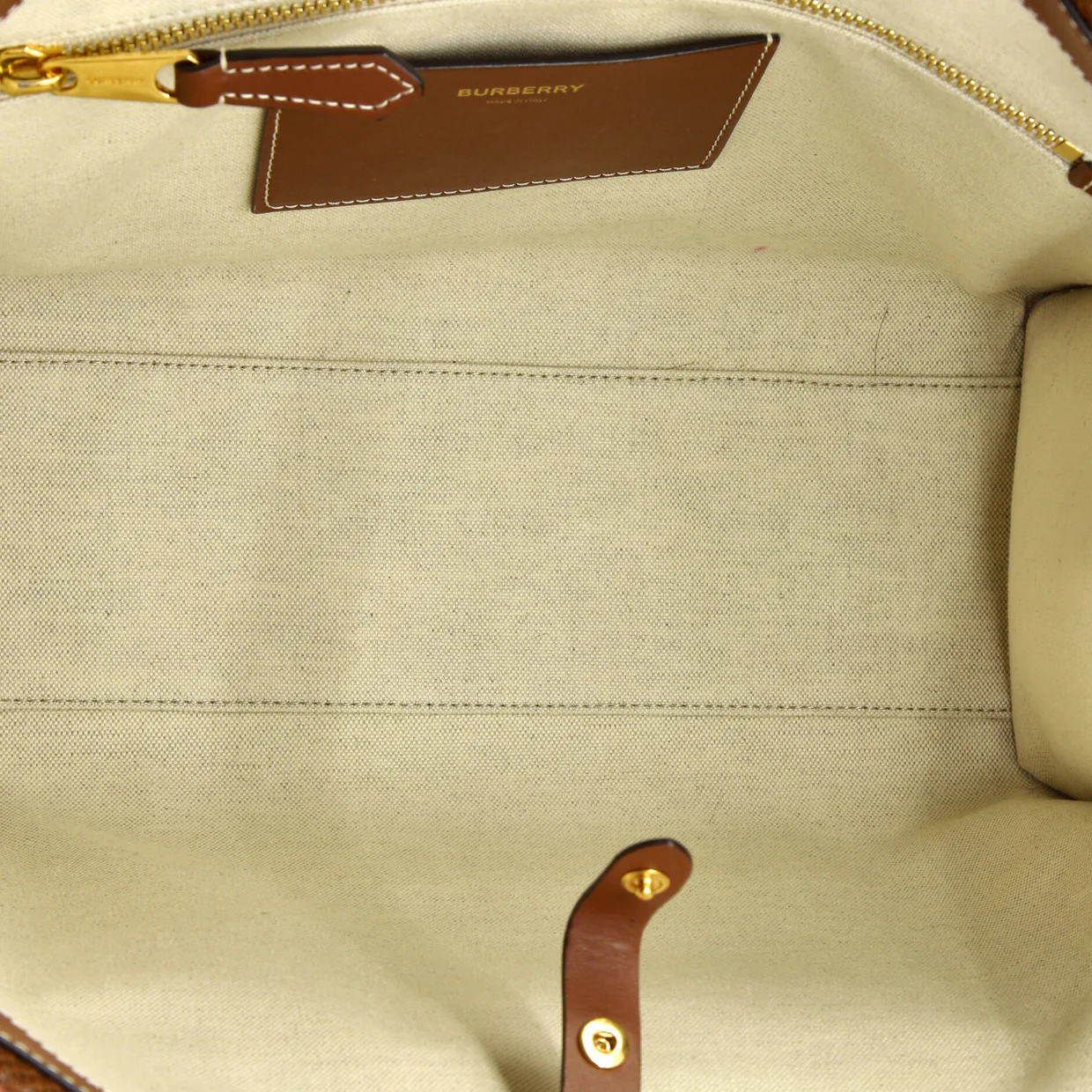 Freya Shopping Tote Check Canvas with Leather Small - Deep Luxury