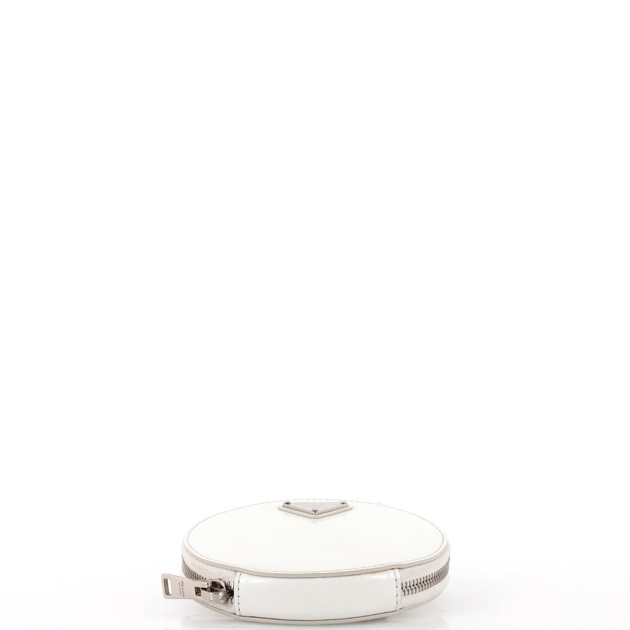 Round Pouch Bag with Chain Brushed Leather Mini - Deep Luxury