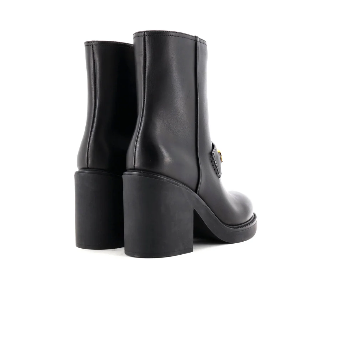 Women's Logo Heeled Ankle Boots Leather - Deep Luxury