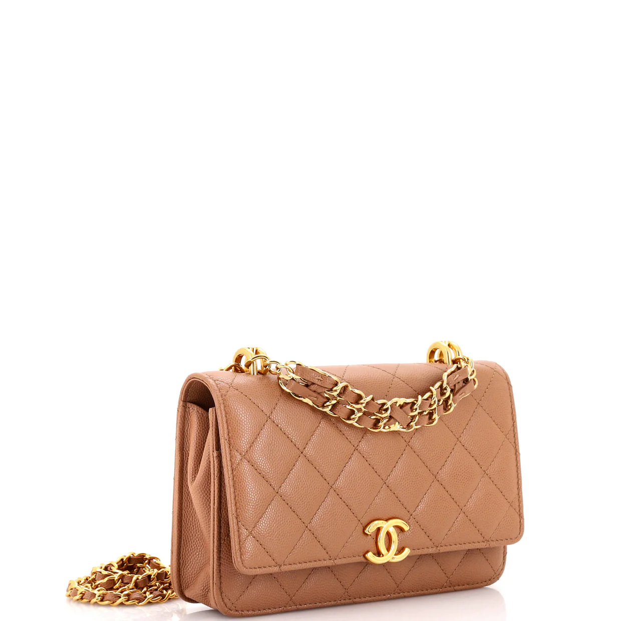 Coco First Wallet on Chain Quilted Caviar - Deep Luxury