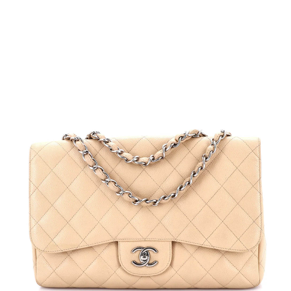 Classic Single Flap Bag Quilted Caviar Jumbo - Deep Luxury