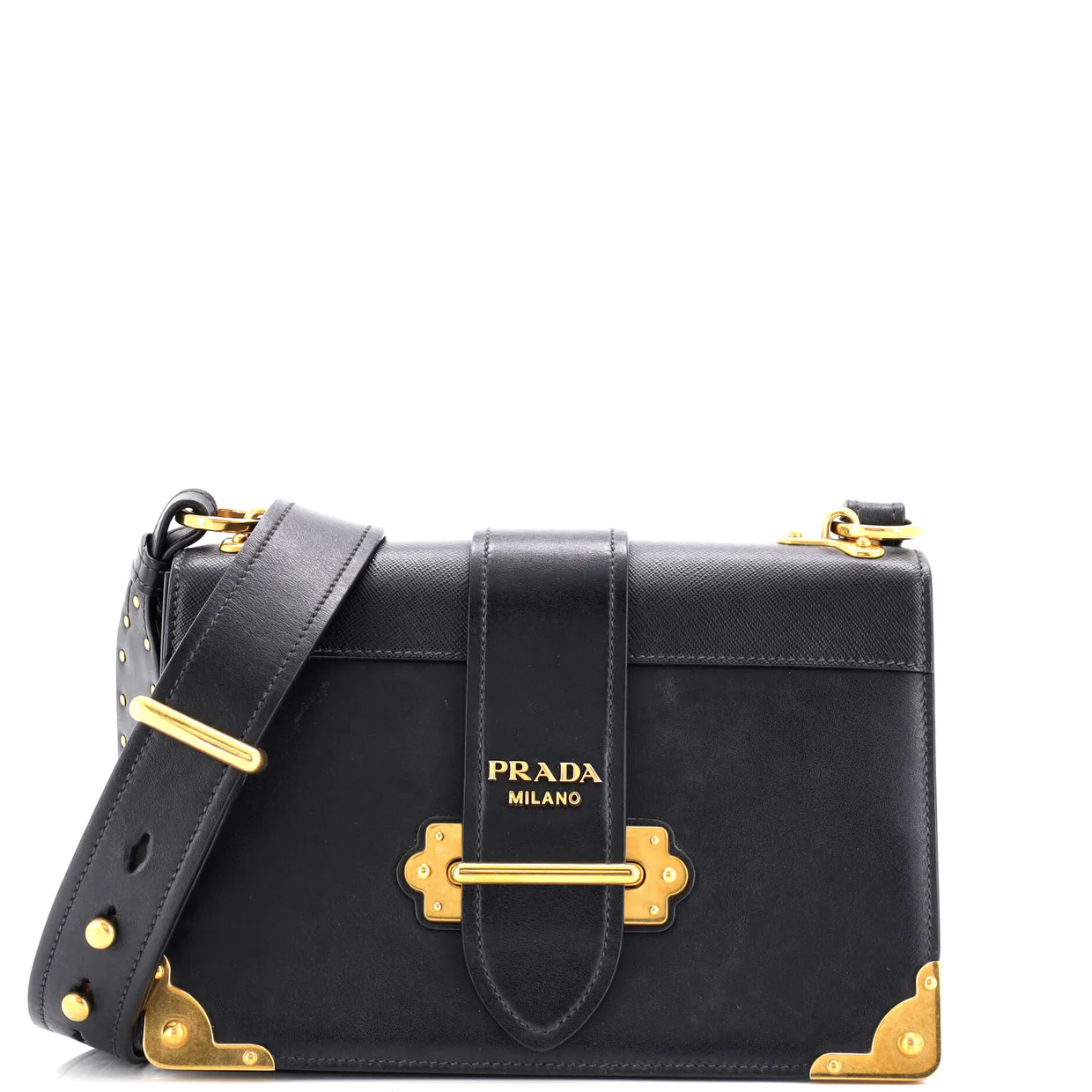 Cahier Crossbody Bag Leather and Saffiano Leather Large - Deep Luxury