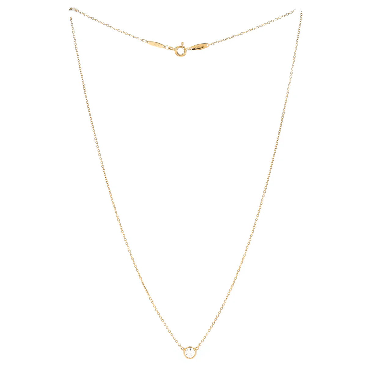 Elsa Peretti Diamonds By The Yard Pendant Necklace 18K Yellow Gold and Diamond 0.20-0.29CT - Deep Luxury