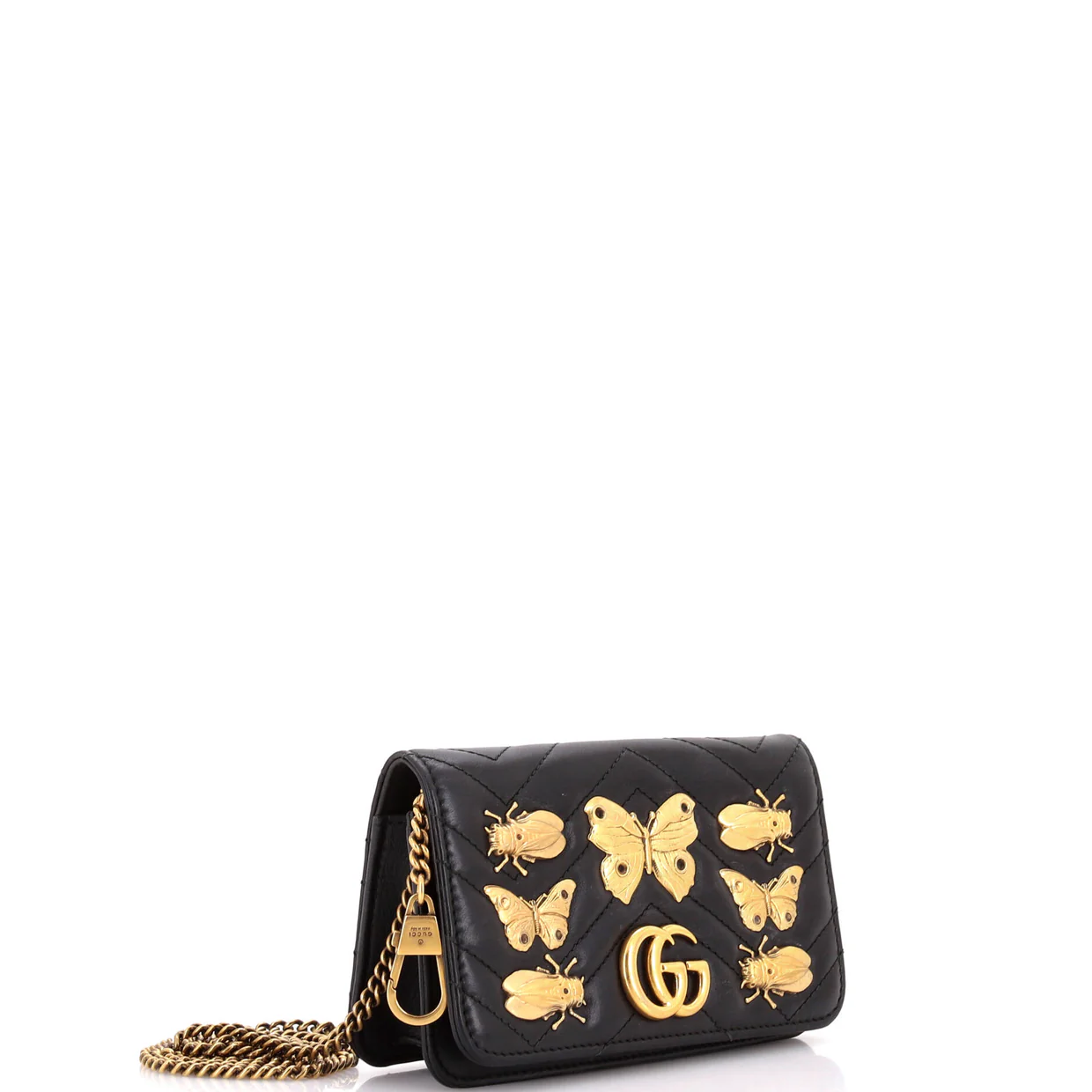 GG Marmont Chain Flap Bag Embellished Matelasse Leather Mini - Deep Luxury
