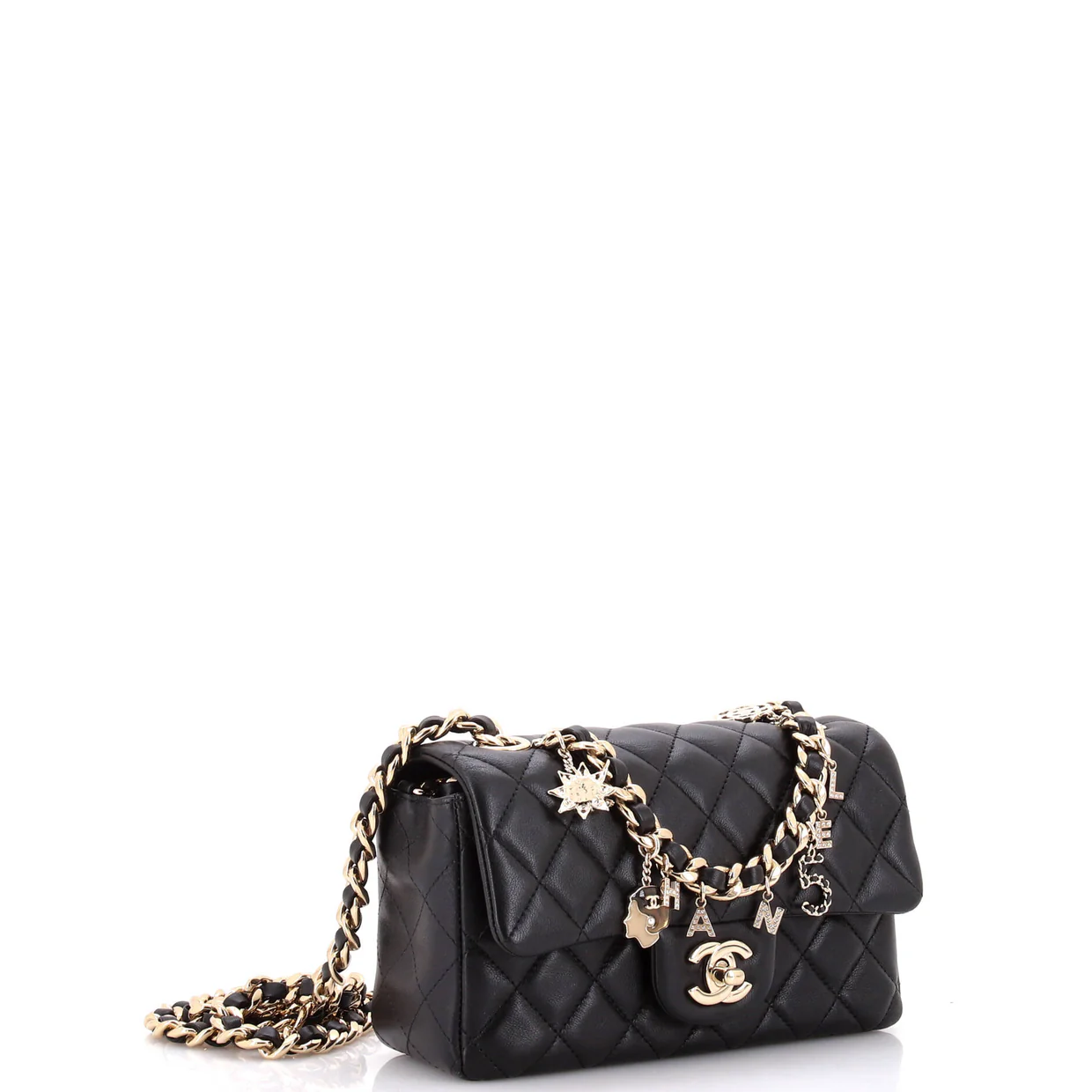 Coco Charms Classic Single Flap Bag Quilted Lambskin Mini - Deep Luxury