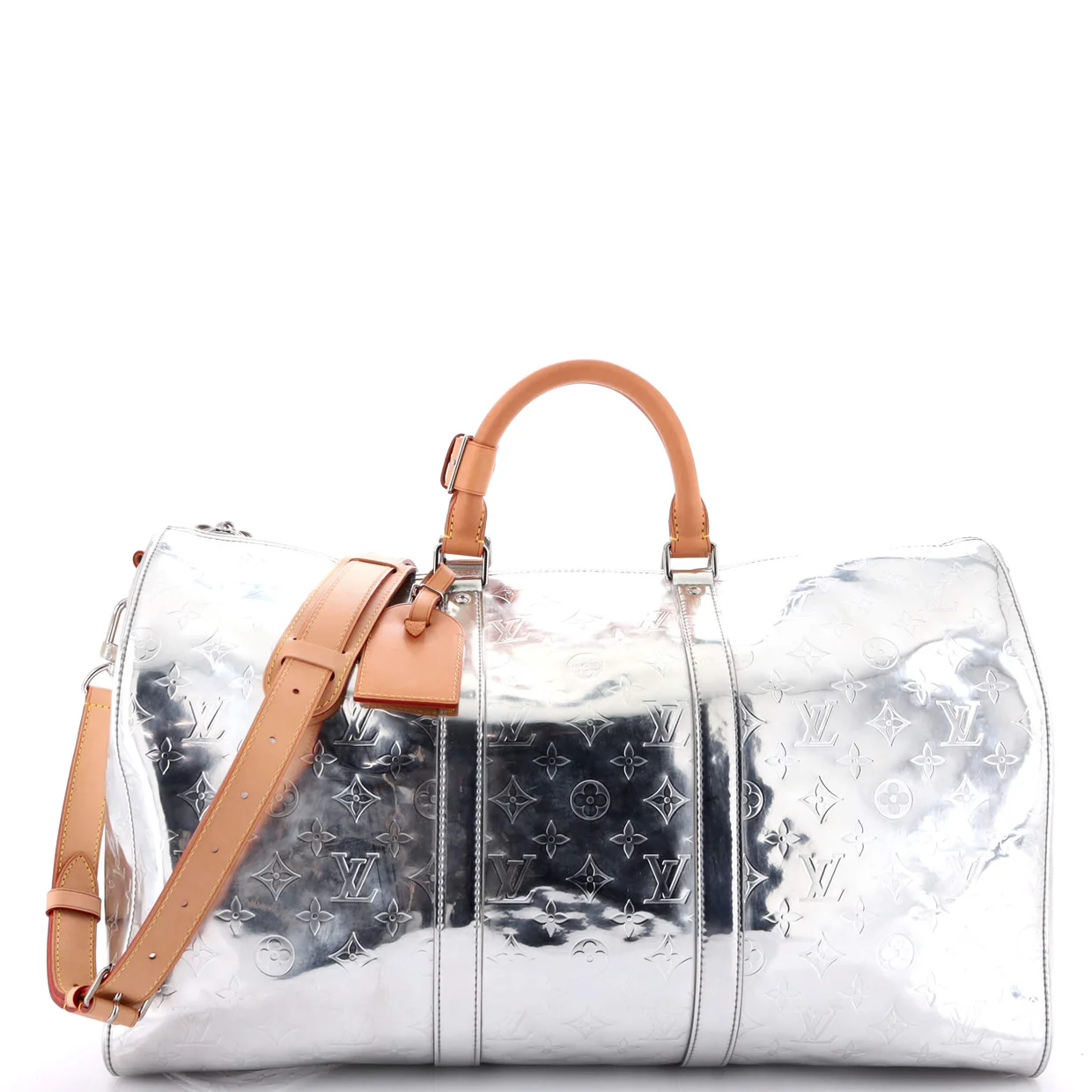 Keepall Bandouliere Bag Monogram Mirror Coated Canvas 50 - Deep Luxury