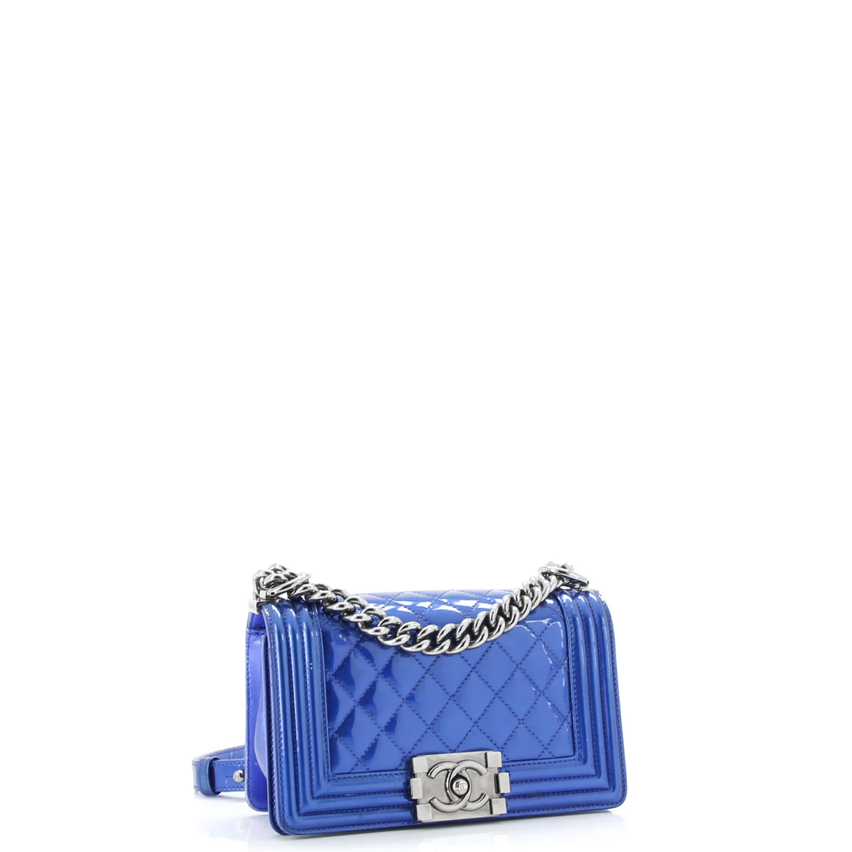 Boy Flap Bag Quilted Patent Small - Deep Luxury