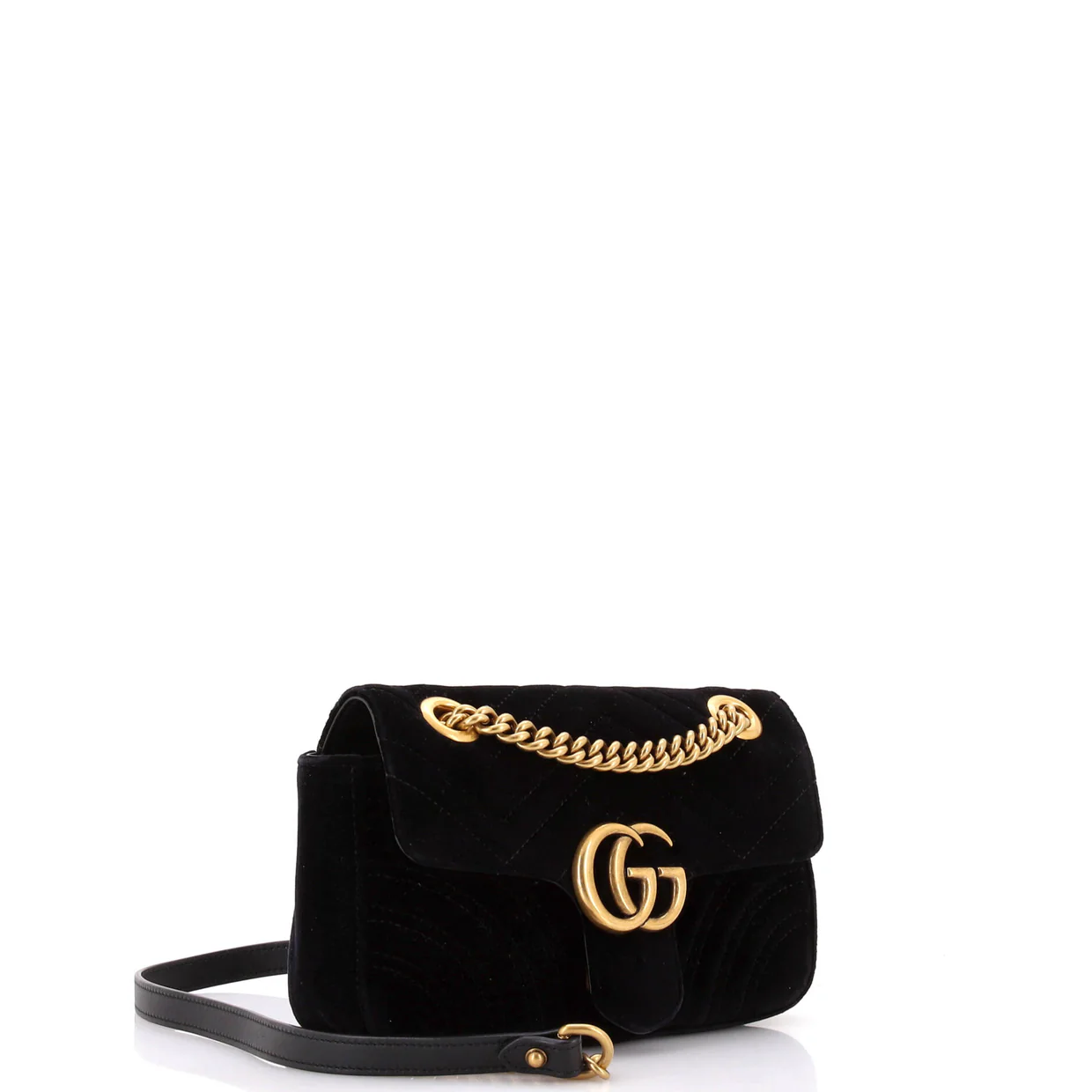 GG Marmont Flap Bag Matelasse Velvet Mini - Deep Luxury