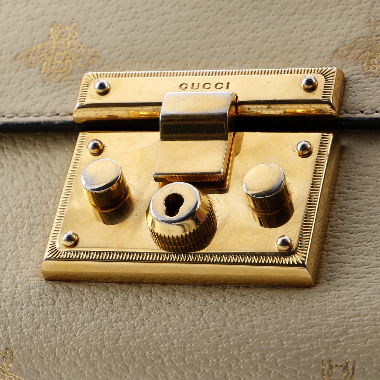 Padlock Shoulder Bag Printed Leather Small - Deep Luxury