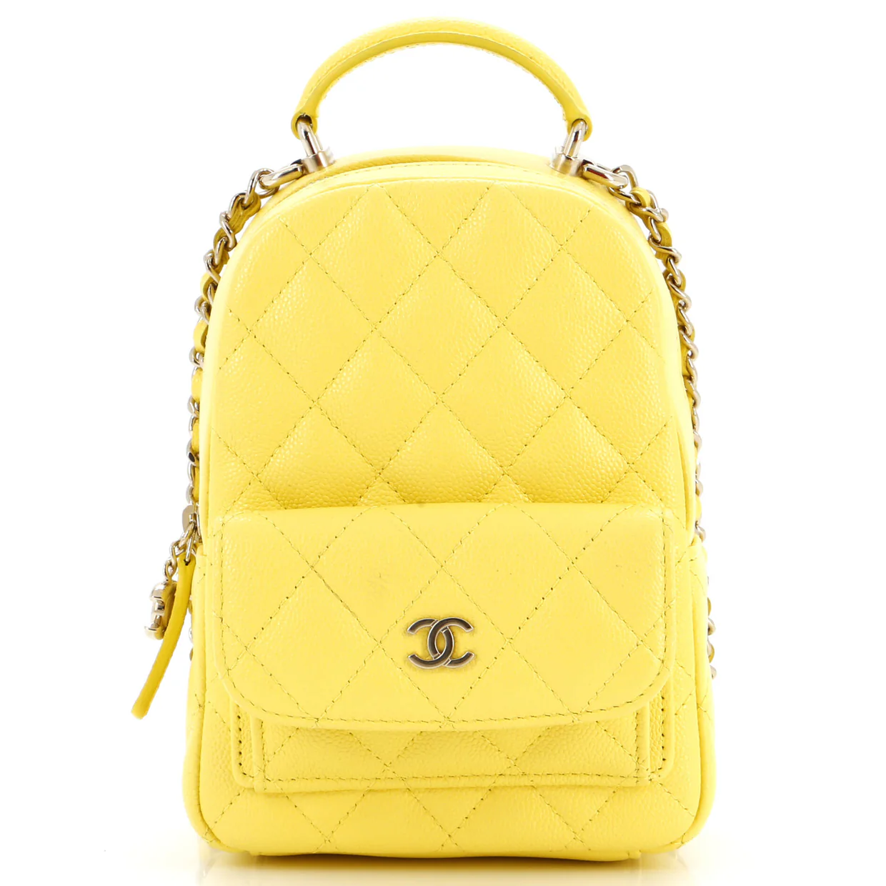 Classic CC Chain Pocket Backpack Quilted Caviar Mini - Deep Luxury