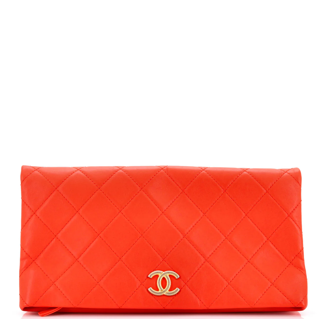 CC Foldover Clutch Quilted Lambskin Large - Deep Luxury