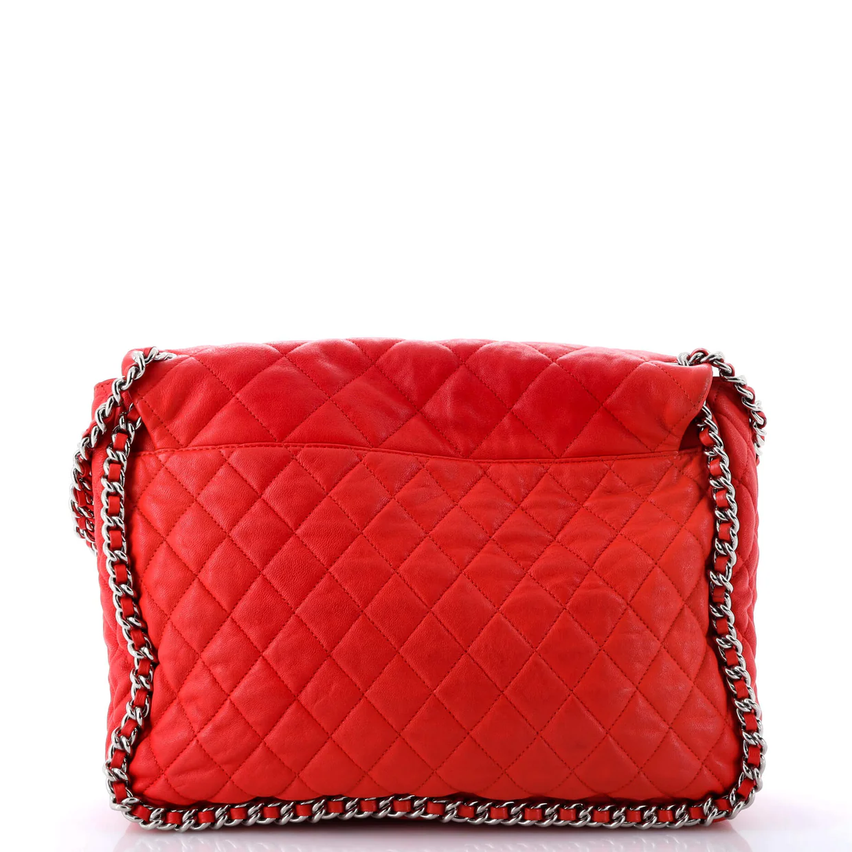 Chain Around Flap Bag Quilted Leather Maxi - Deep Luxury
