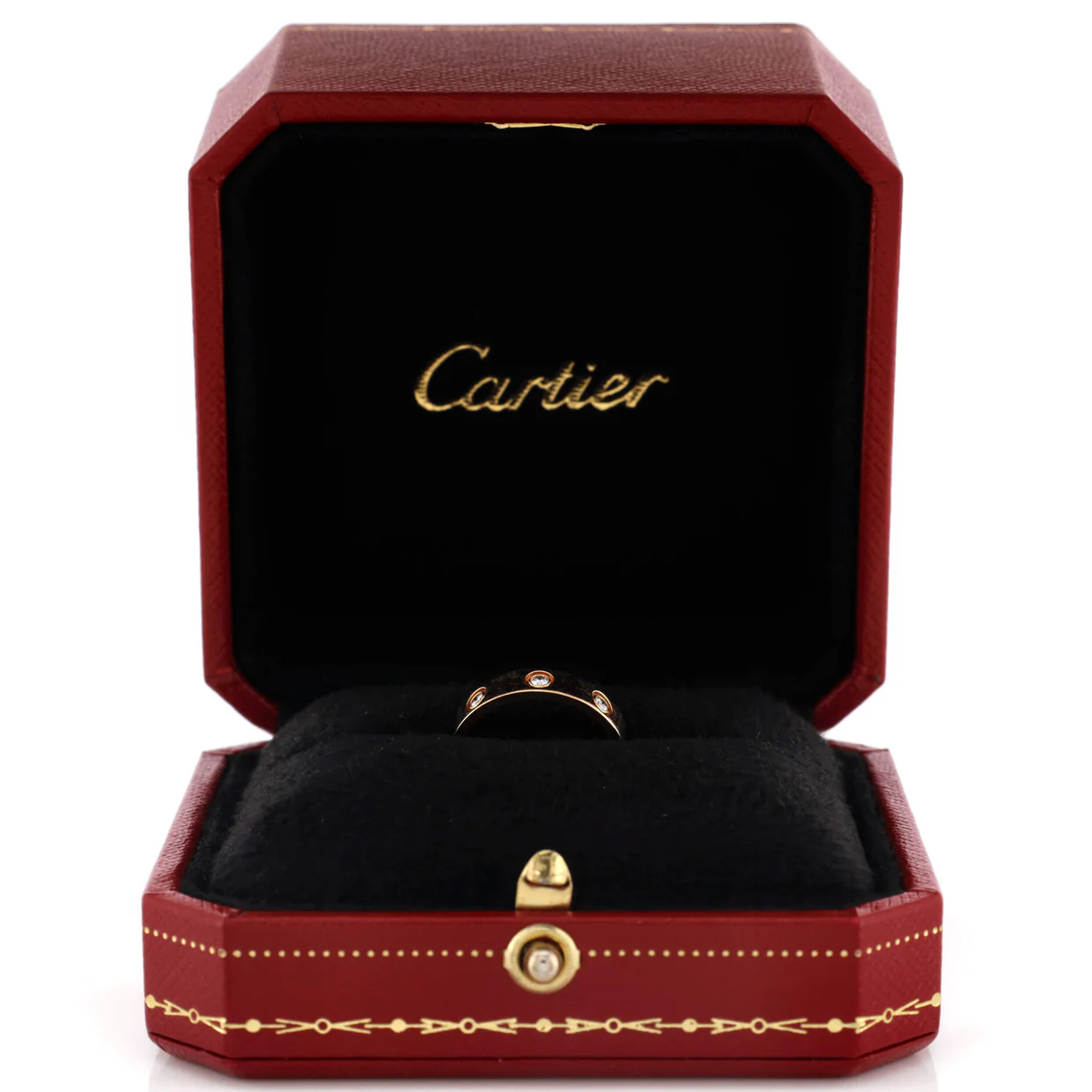 Love Wedding Band 8 Diamonds Ring 18K Rose Gold with Diamonds - Deep Luxury