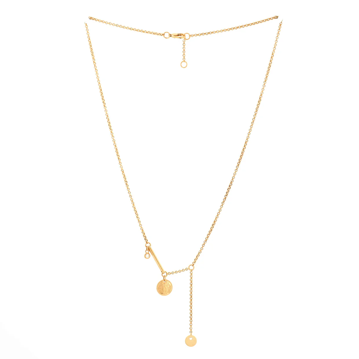 Ex-Libris Pendant Necklace 18K Rose Gold with Diamond Small - Deep Luxury