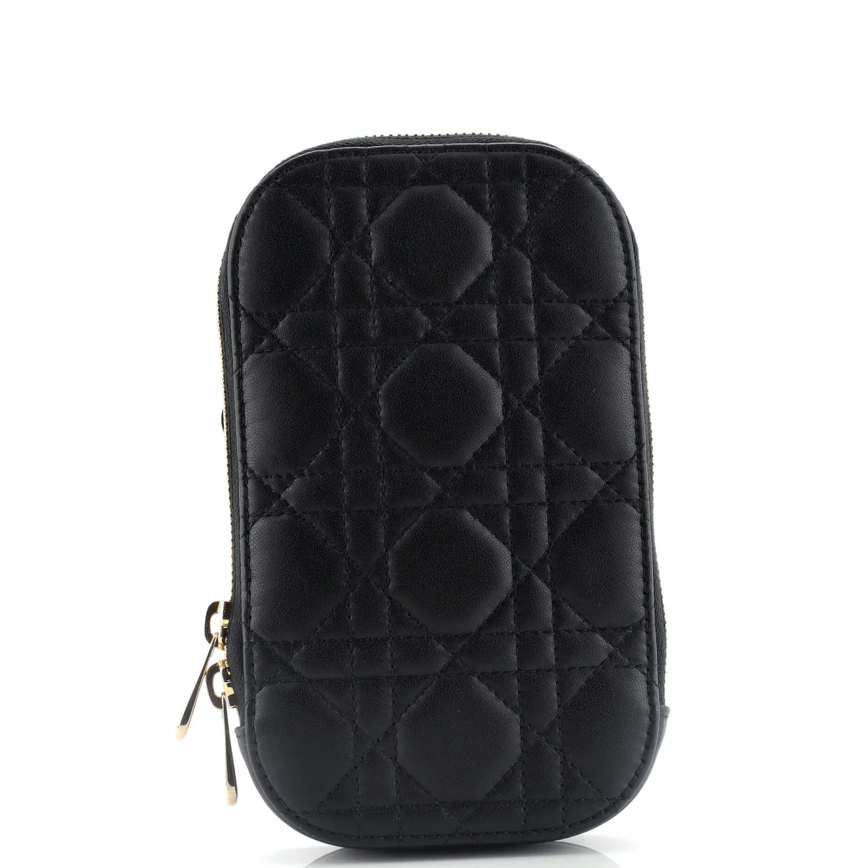 Lady Dior Phone Holder on Chain Cannage Quilt Lambskin - Deep Luxury