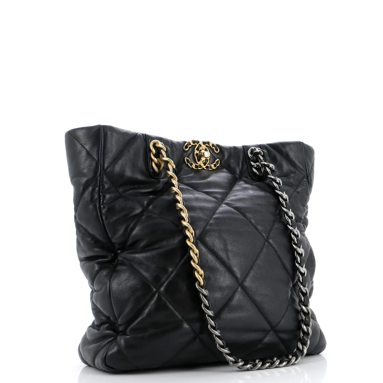 19 Shopping Bag Quilted Leather Medium - Deep Luxury