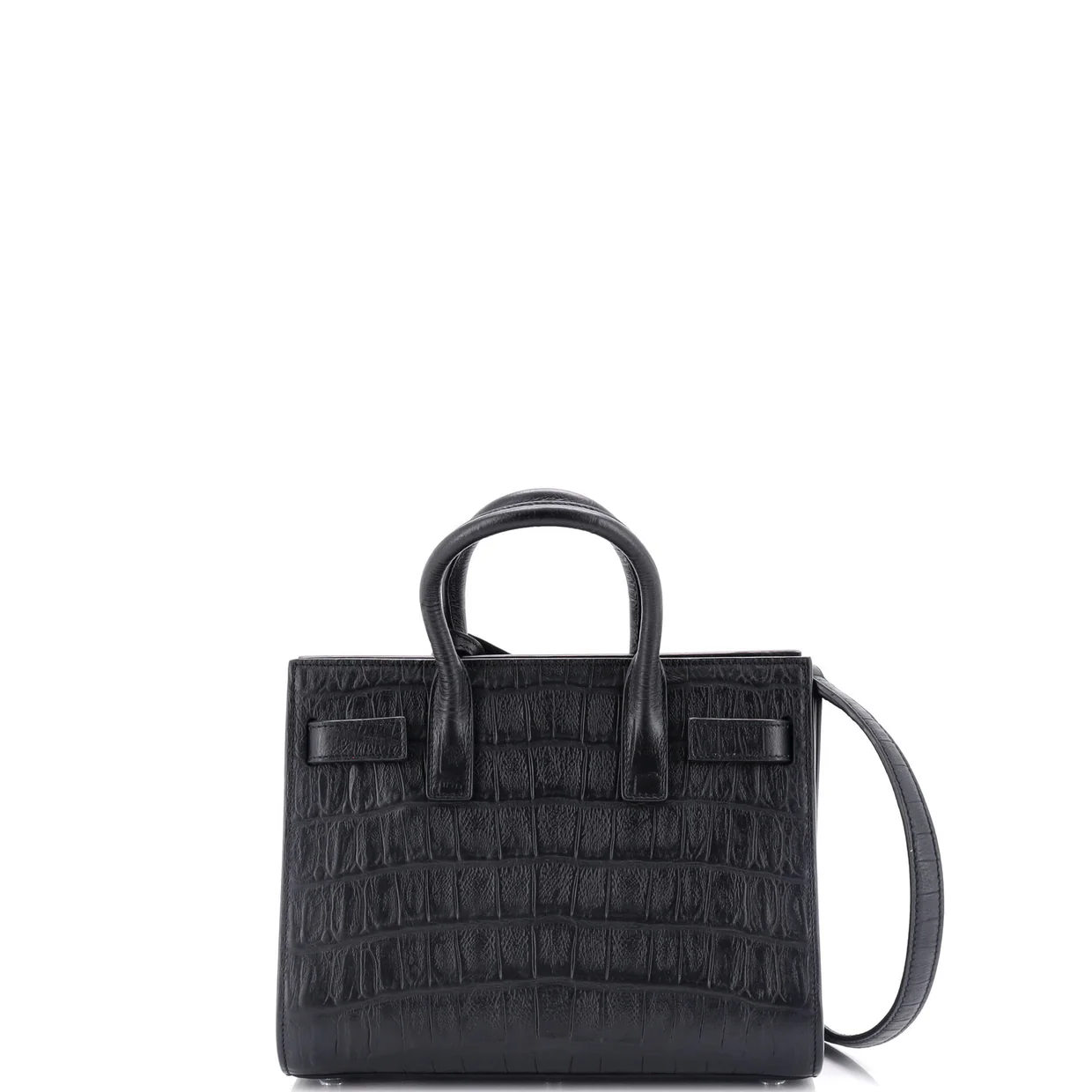 Sac de Jour Bag Crocodile Embossed Leather Nano - Deep Luxury
