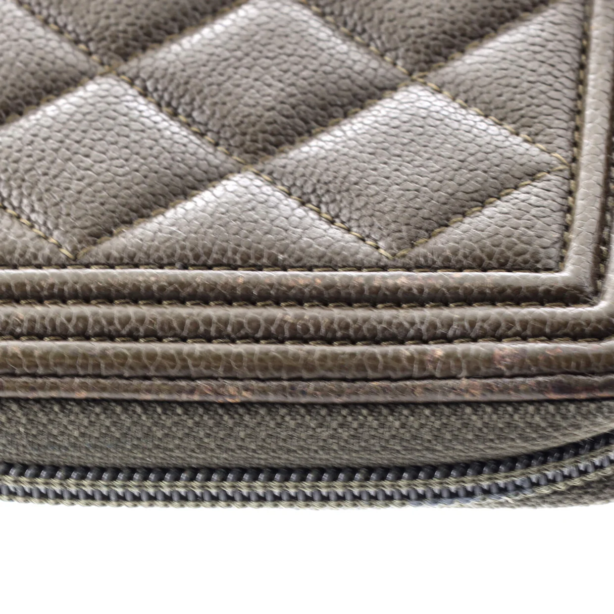 Boy Zip Around Wallet Quilted Caviar Long - Deep Luxury