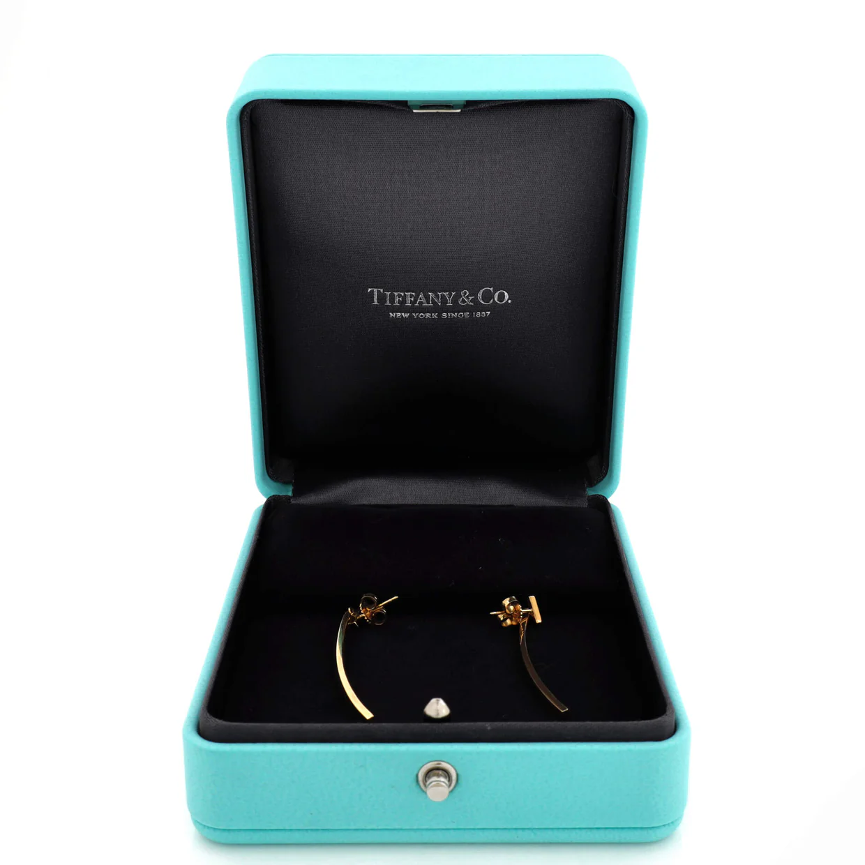 T Wire Bar Earrings 18K Yellow Gold - Deep Luxury