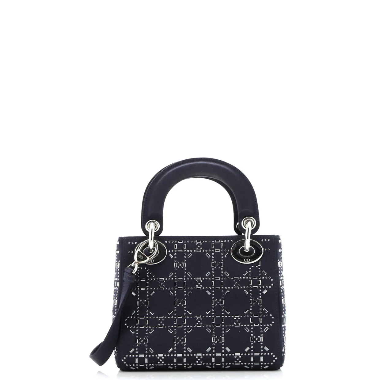 Lady Dior Bag Crystal Embellished Cannage Quilt Satin Mini - Deep Luxury