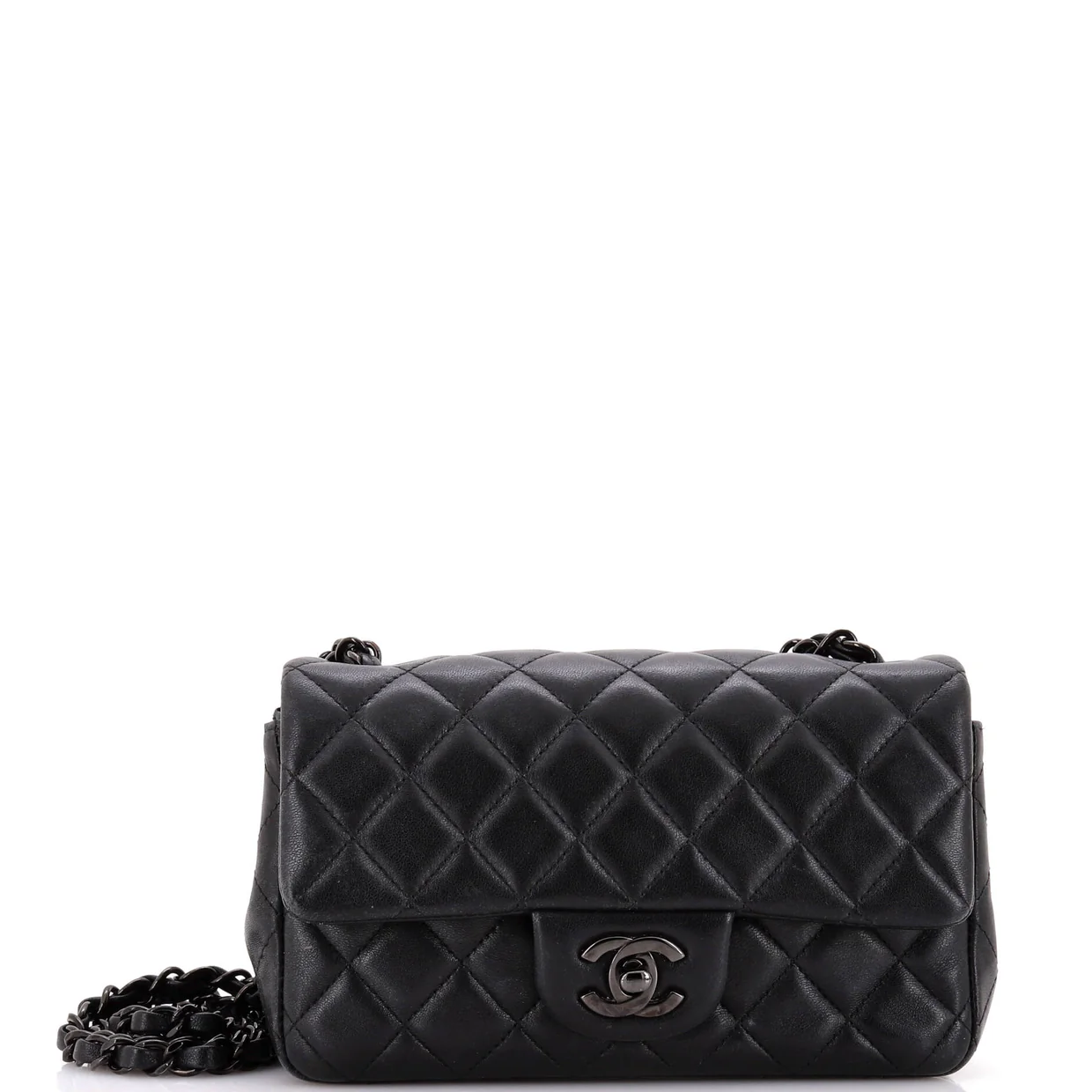 So Black Classic Single Flap Bag Quilted Lambskin Mini - Deep Luxury