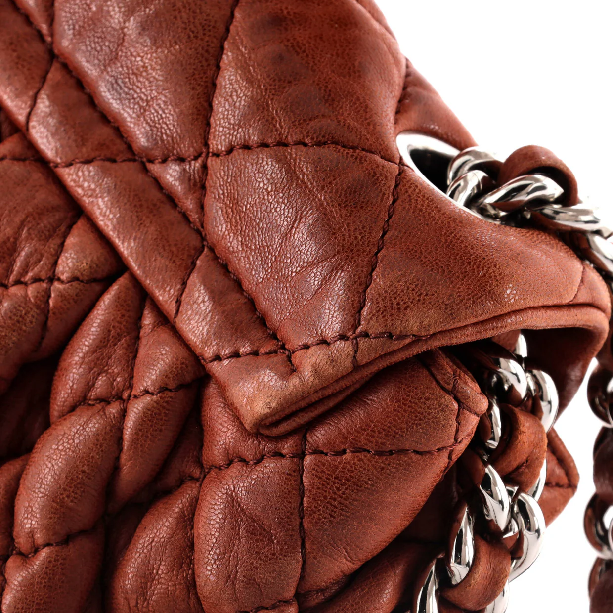 Chain Around Flap Bag Quilted Leather Small - Deep Luxury