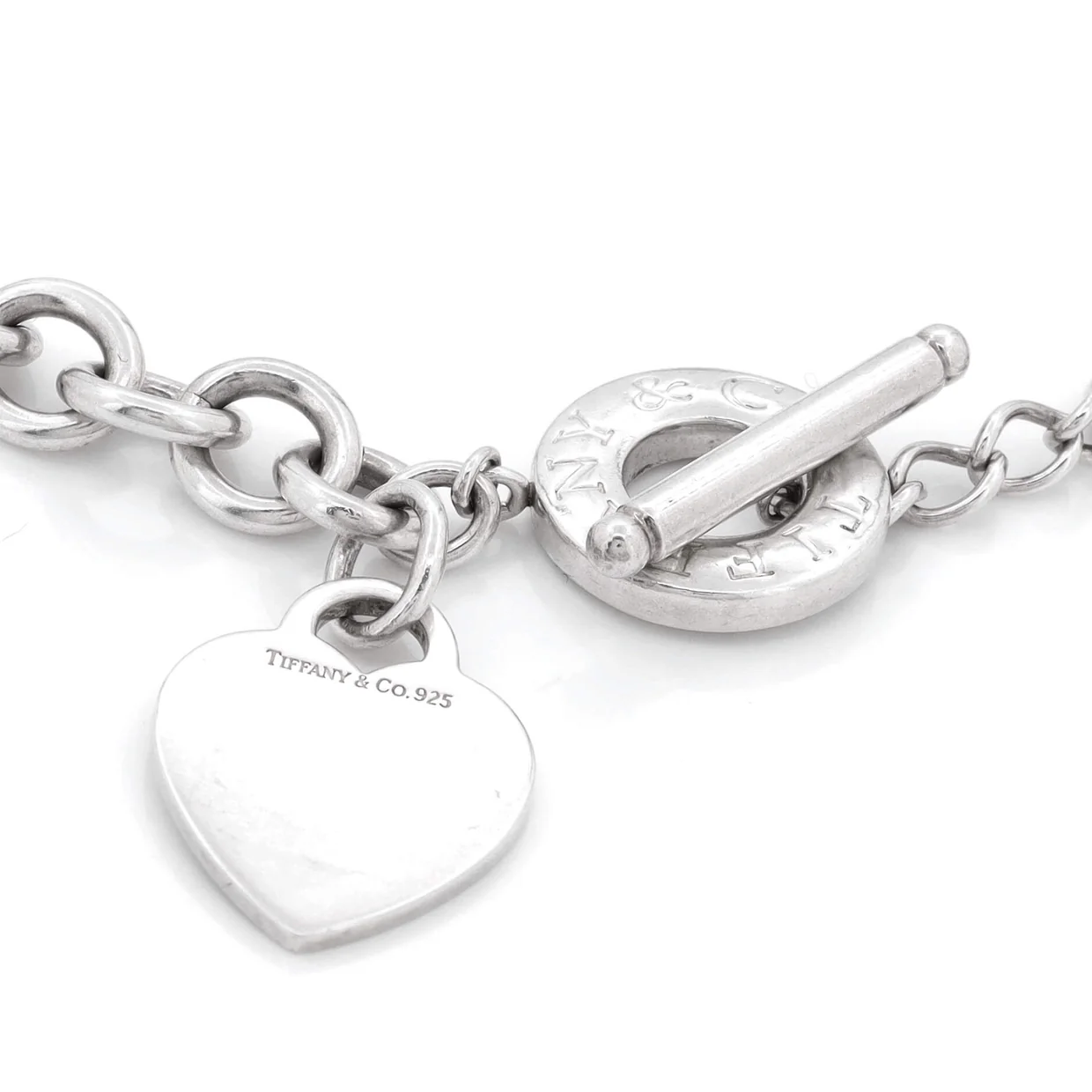 Heart Tag Toggle Chain Necklace Sterling Silver - Deep Luxury