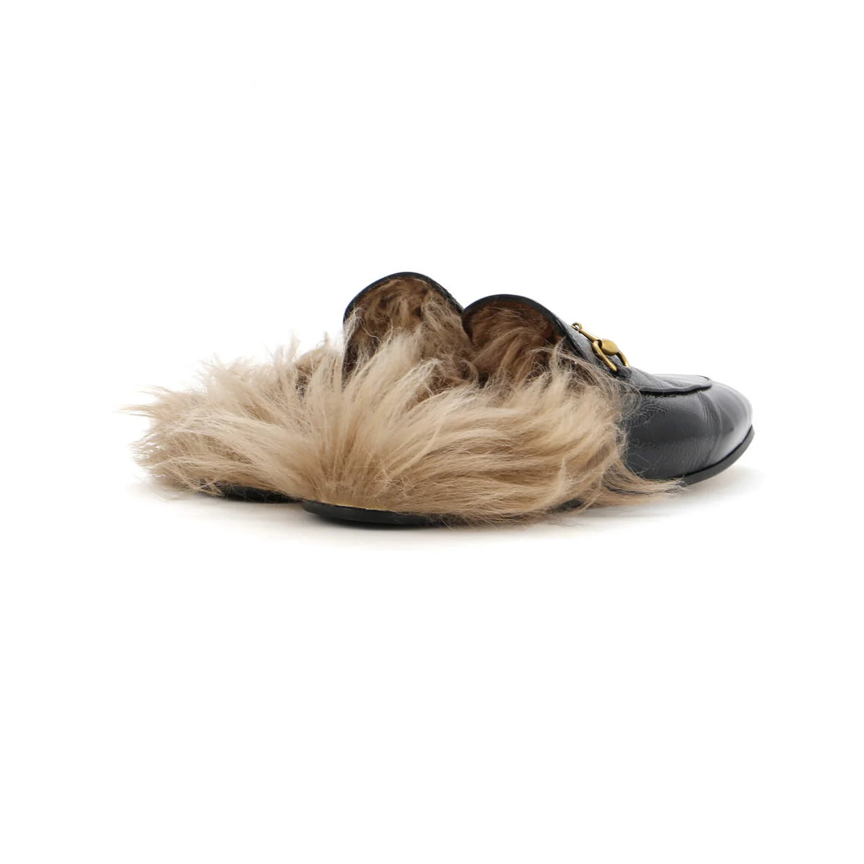 Women's Princetown Mules Patent with Fur - Deep Luxury