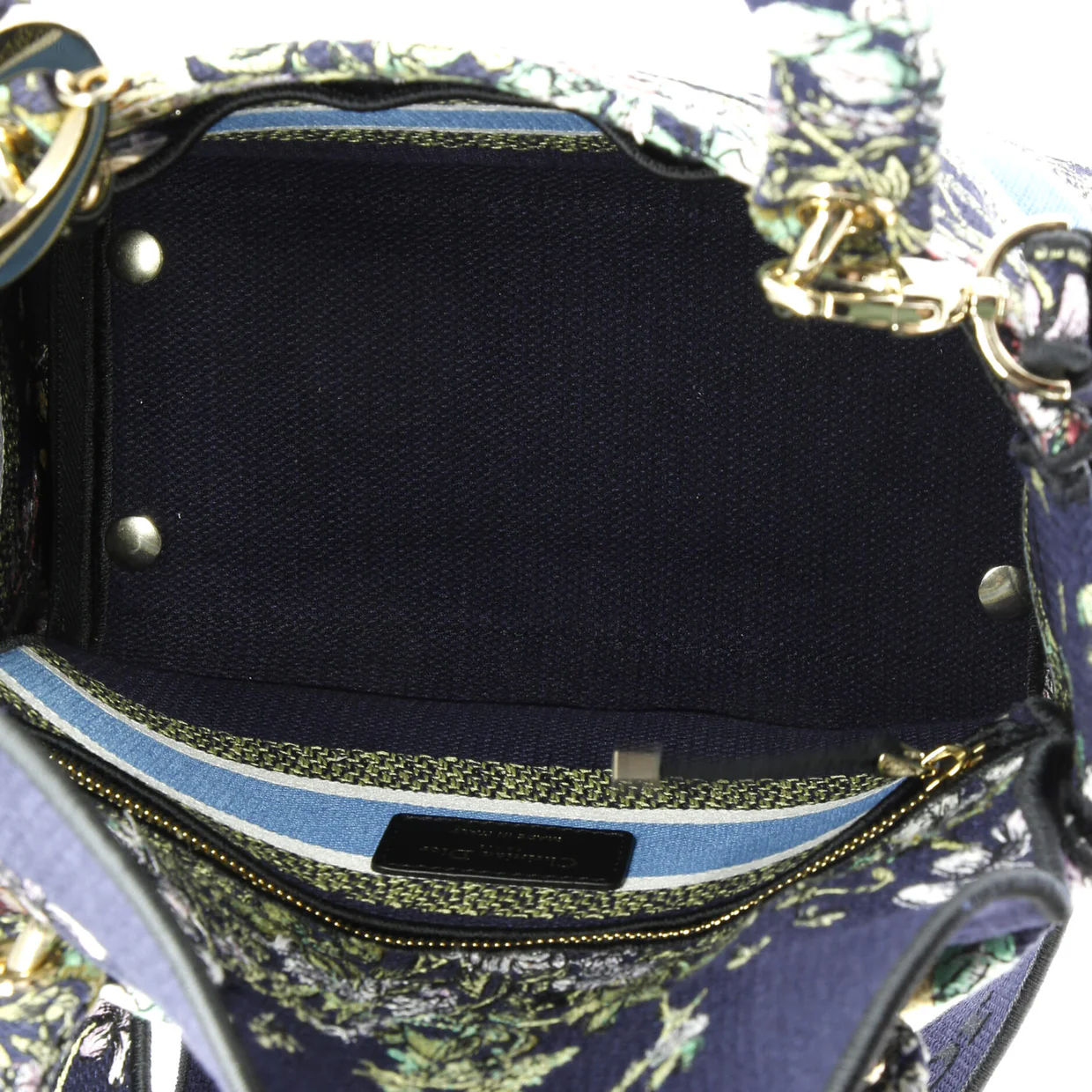 Lady D-Lite Bag Embroidered Canvas Medium - Deep Luxury