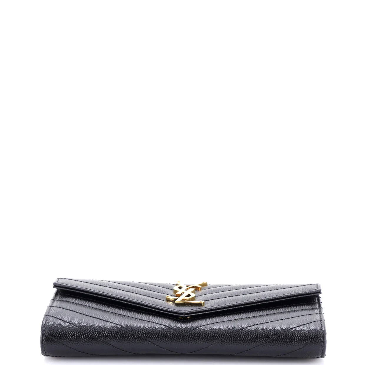 Classic Monogram Flap Wallet Matelasse Chevron Leather Large - Deep Luxury