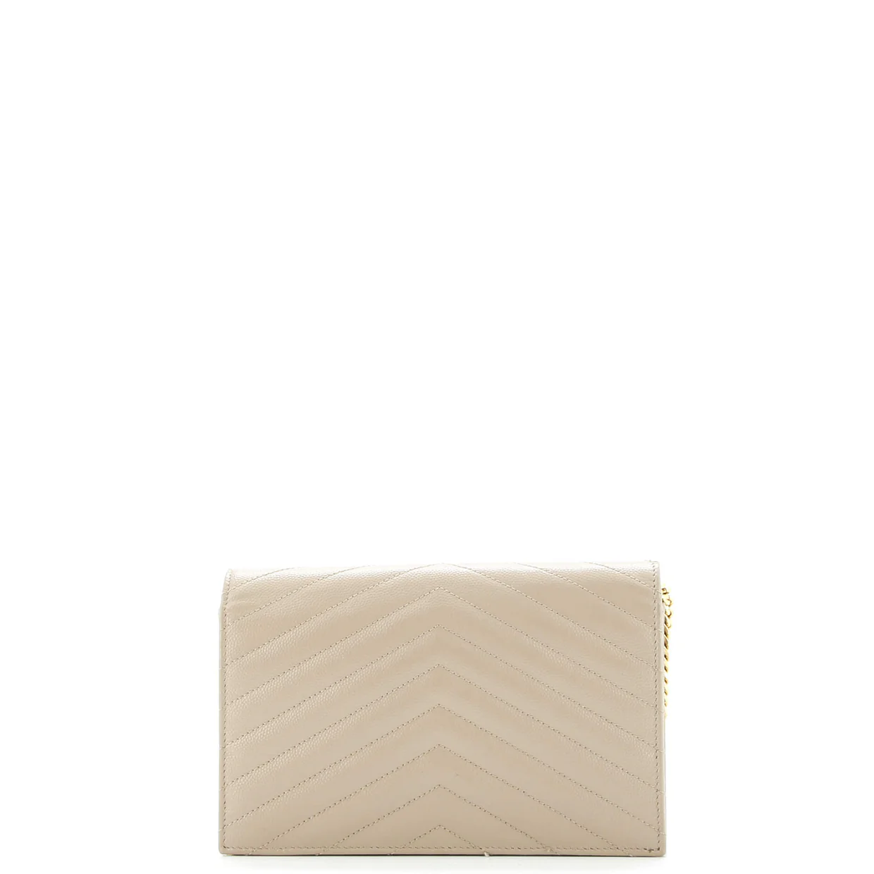 Classic Monogram Wallet on Chain Matelasse Chevron Leather Small - Deep Luxury
