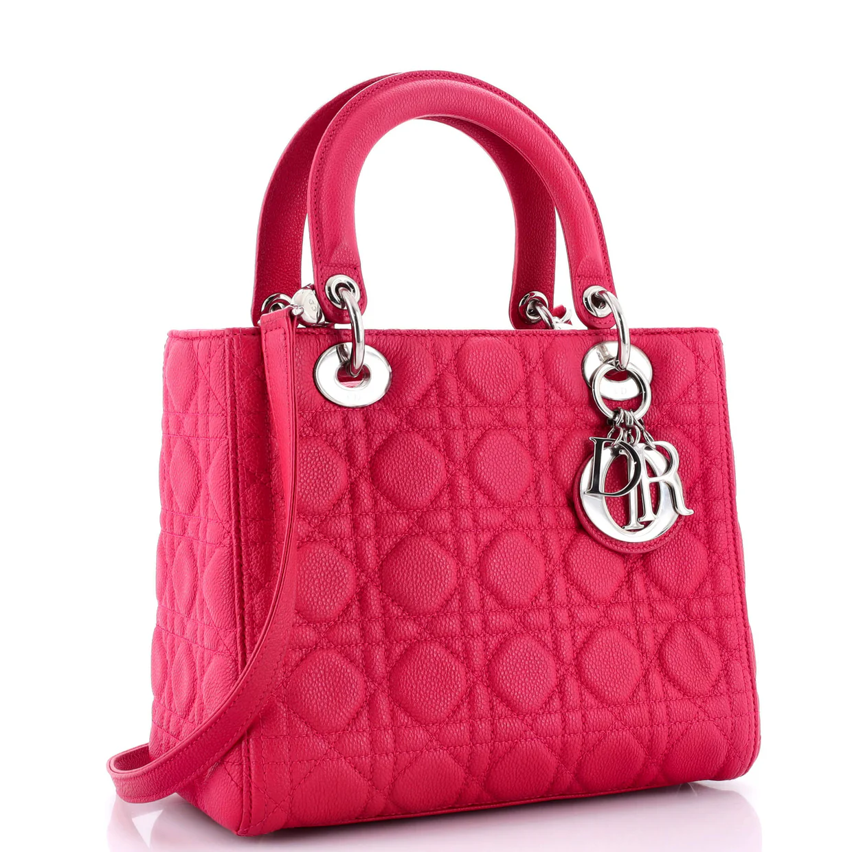 Lady Dior Bag Cannage Quilt Grained Calfskin Medium - Deep Luxury