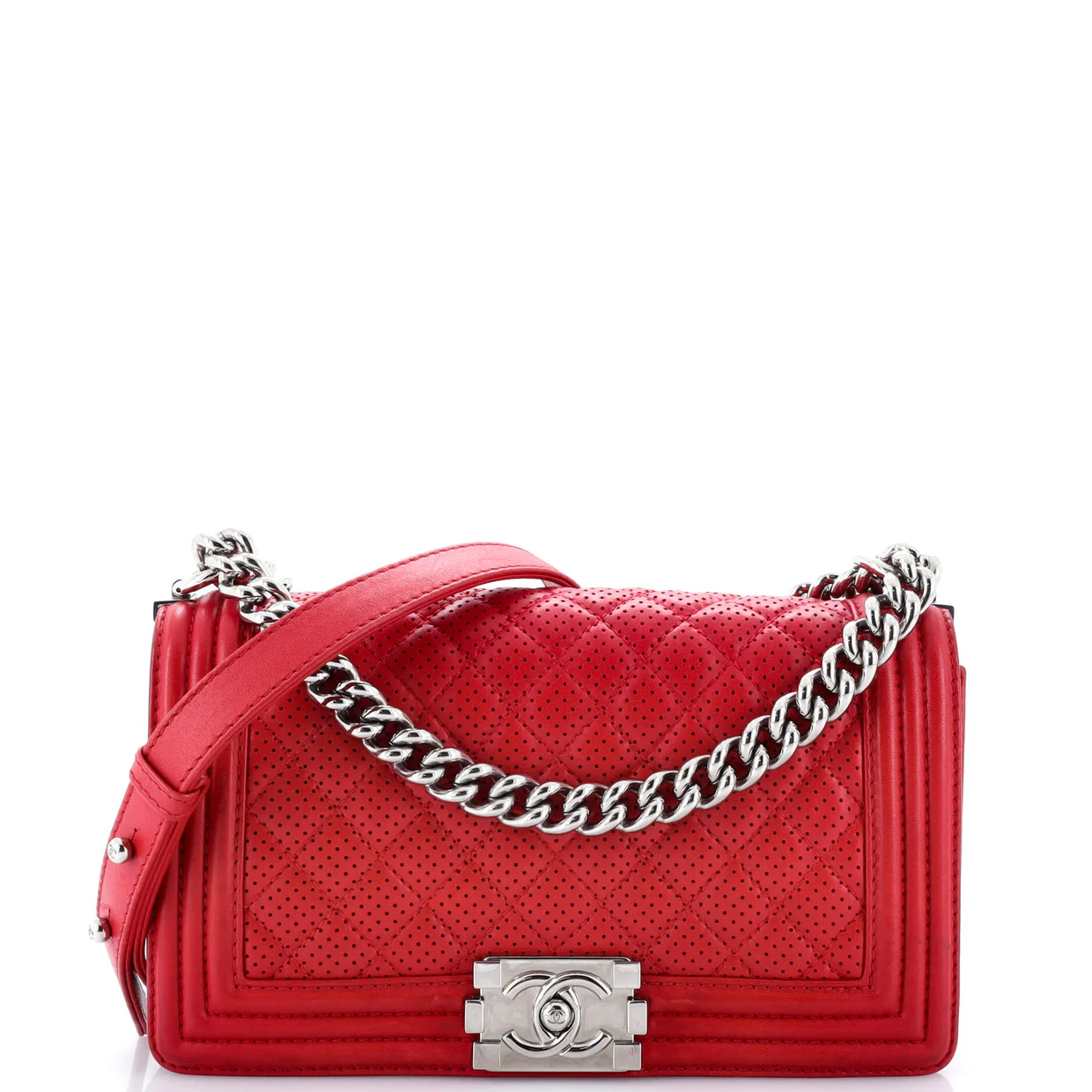 Boy Flap Bag Quilted Perforated Lambskin Old Medium - Deep Luxury