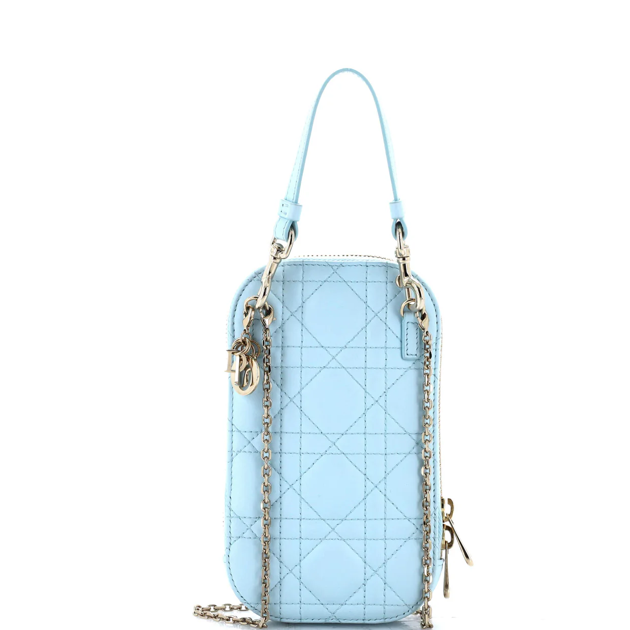 Lady Dior Phone Holder on Chain Cannage Quilt Lambskin - Deep Luxury