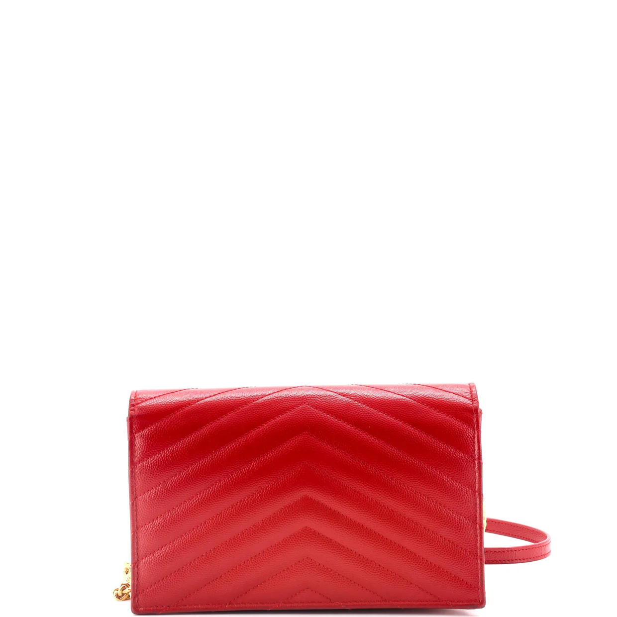 Classic Monogram Wallet on Chain Matelasse Chevron Leather Small - Deep Luxury