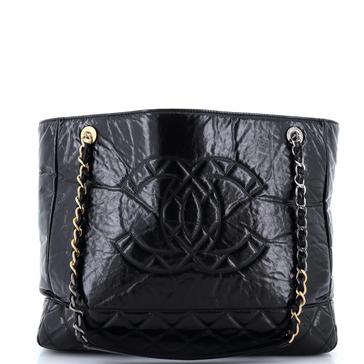 Paris-31 Rue Cambon Timeless CC Shopping Tote Quilted Shiny Aged Calfskin Large - Deep Luxury