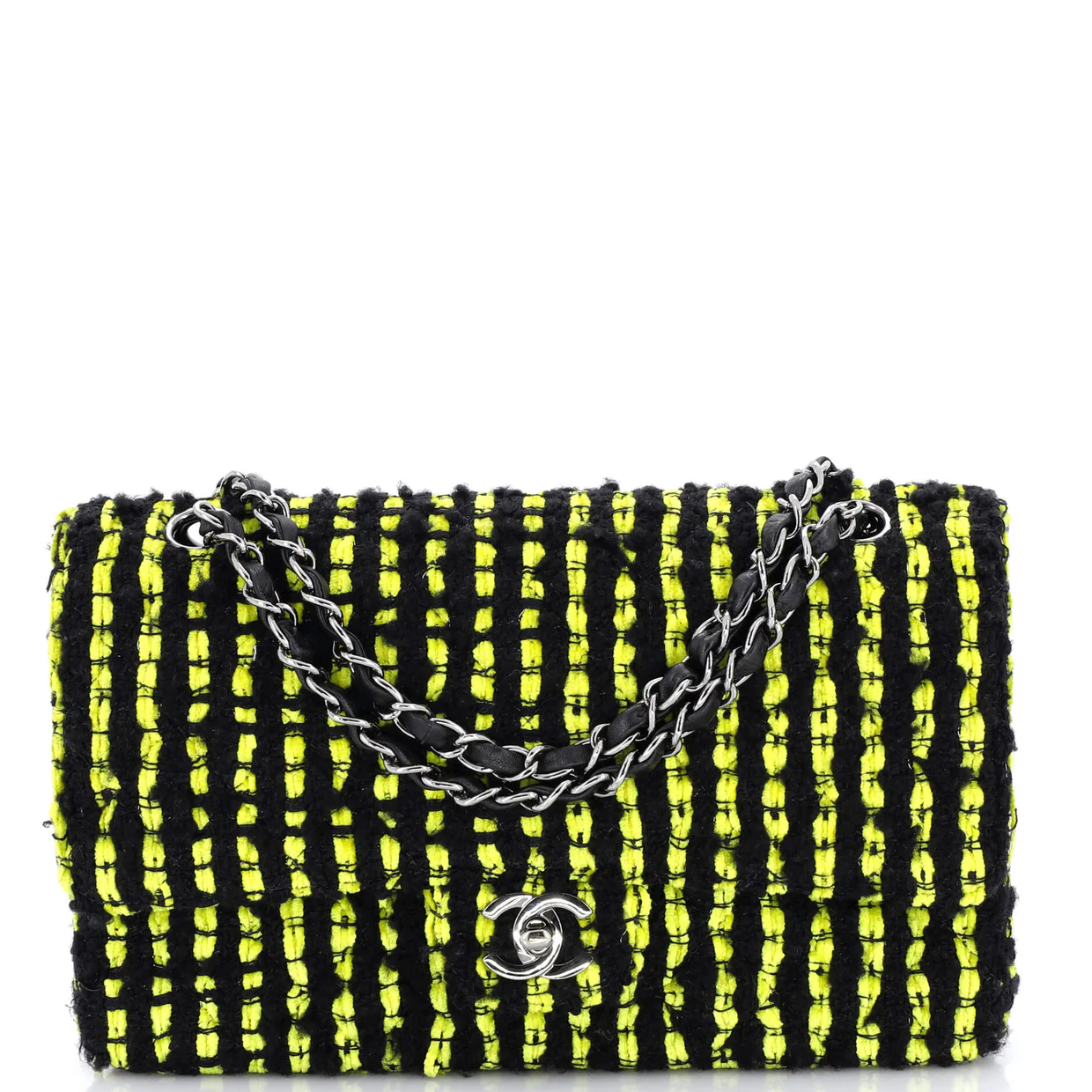 Classic Double Flap Bag Quilted Tweed Medium - Deep Luxury