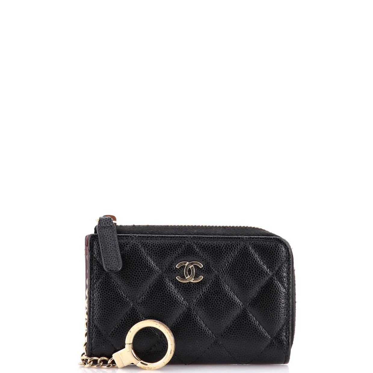 Key Pouch Quilted Caviar - Deep Luxury