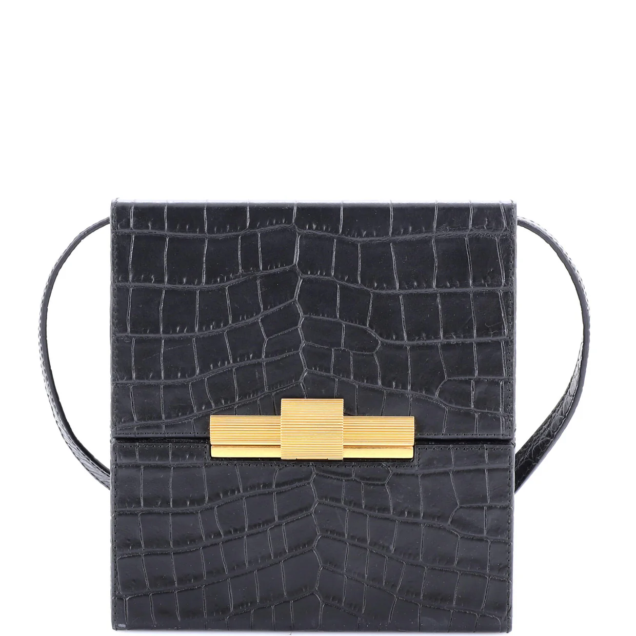 Daisey Bag Crocodile Embossed Leather - Deep Luxury
