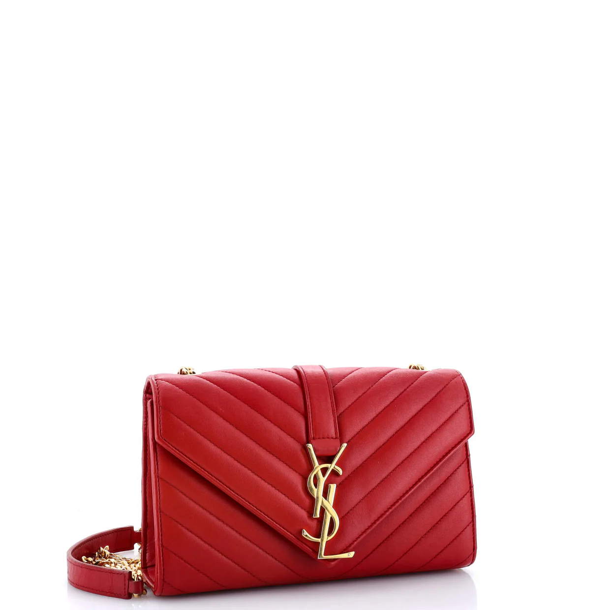 Classic Monogram Envelope Satchel Matelasse Chevron Leather Small - Deep Luxury