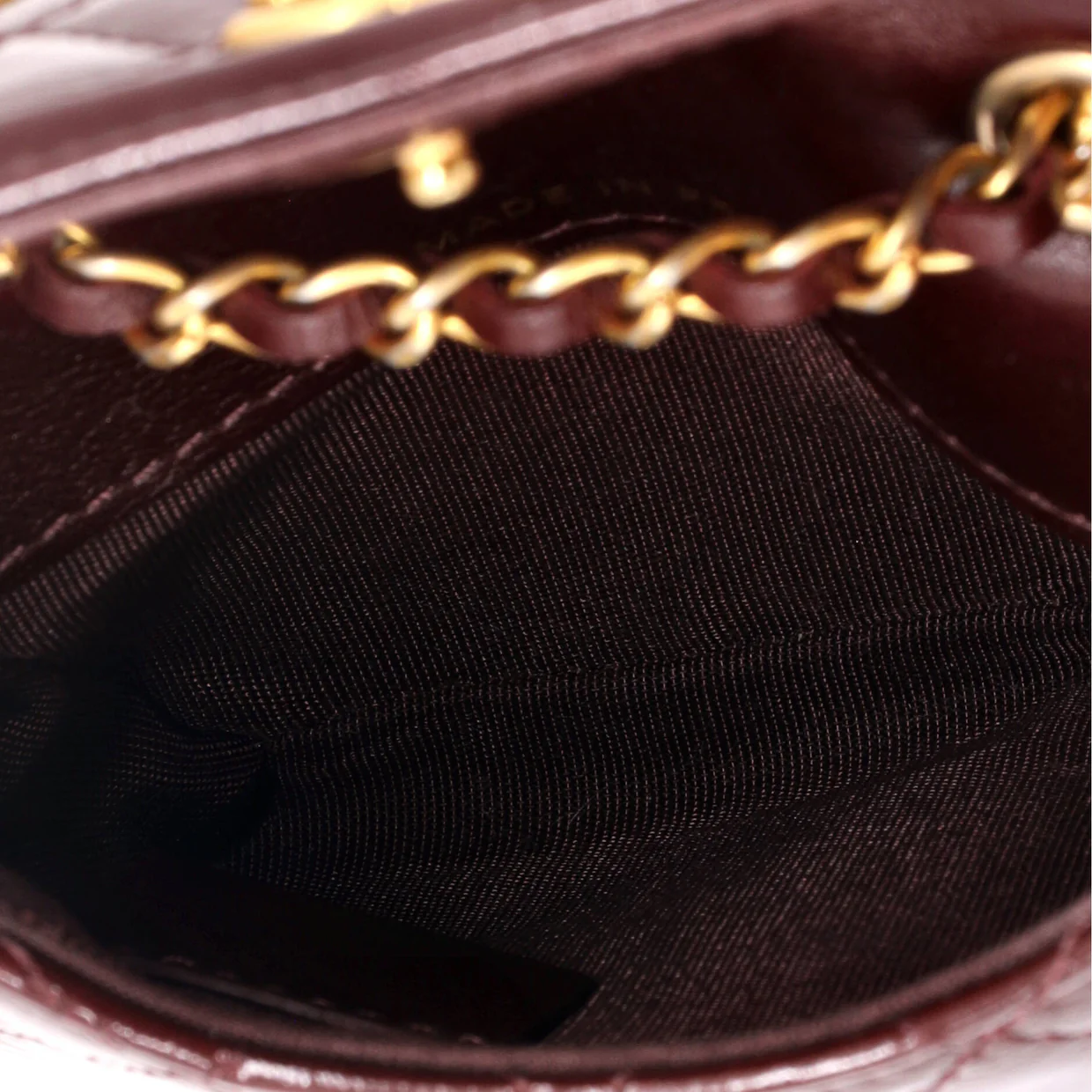 CC Flap Chain Belt Bag Quilted Shiny Aged Calfskin - Deep Luxury