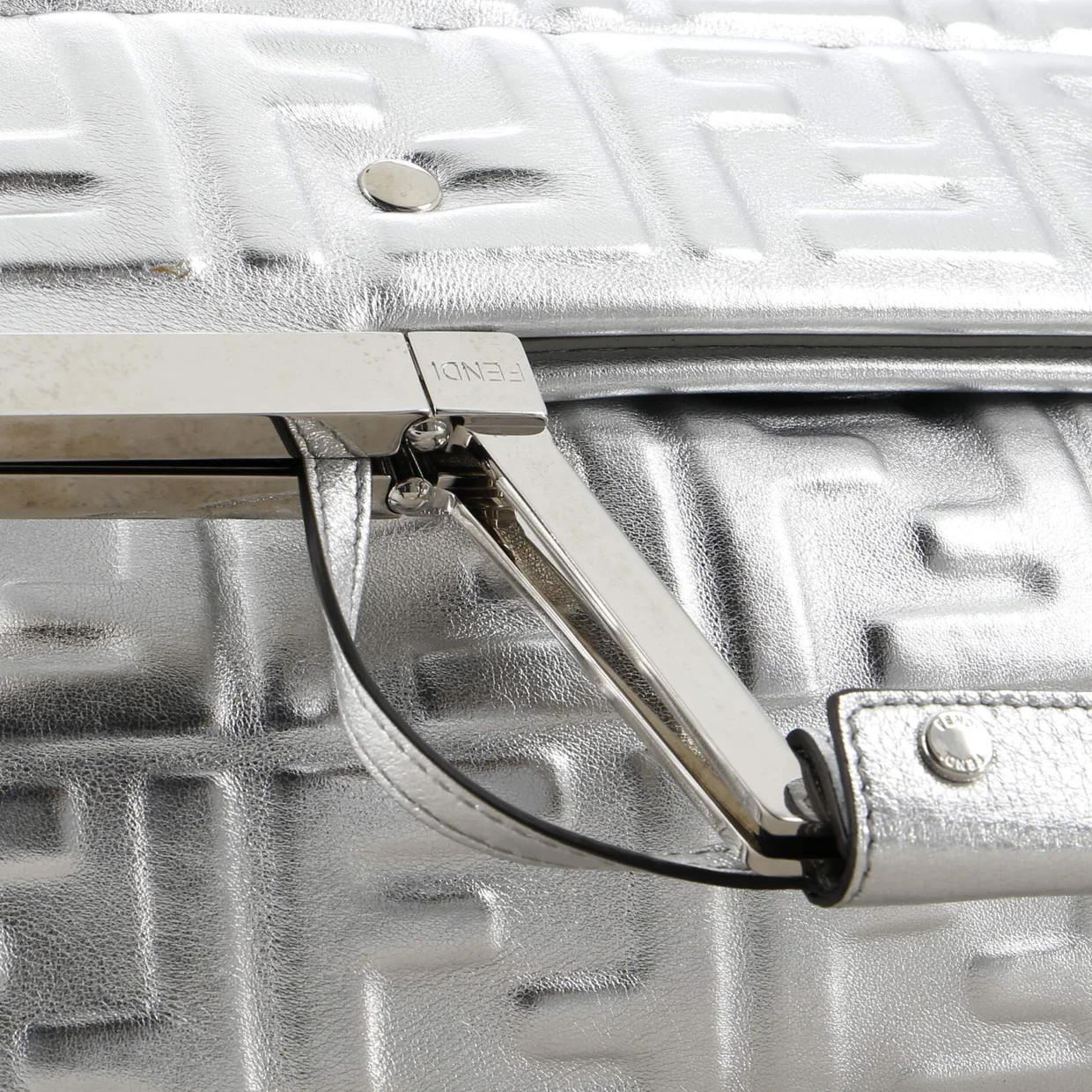 FF 1974 Foldover Frame Tote Zucca Embossed Leather Medium - Deep Luxury