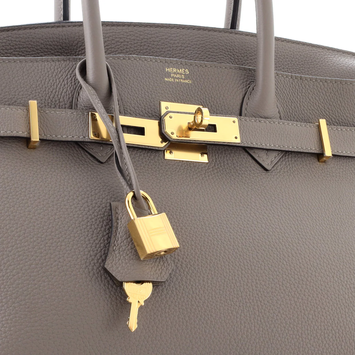 Birkin Handbag Grey Togo with Gold Hardware 30 - Deep Luxury