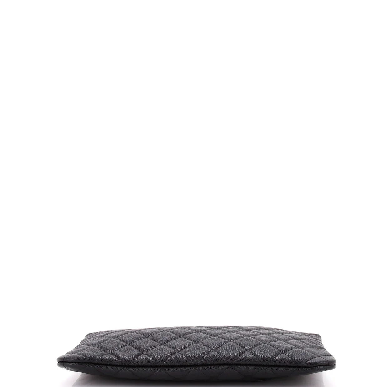 Woven Chain CC O Case Clutch Quilted Caviar Medium - Deep Luxury