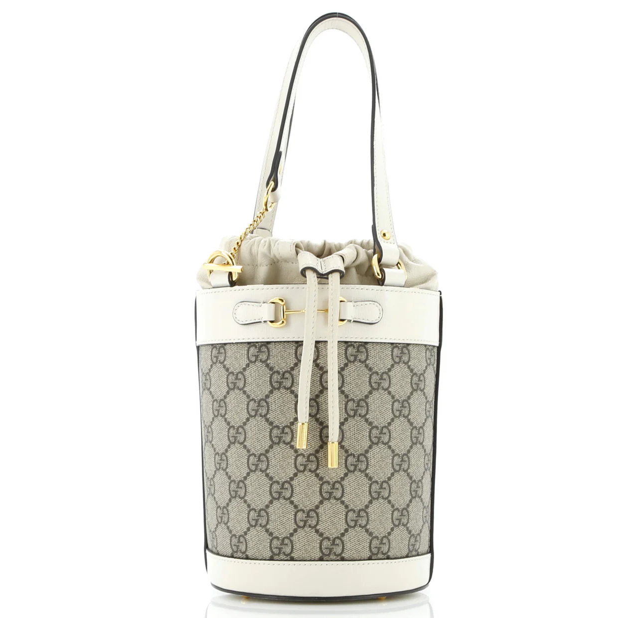 Horsebit 1955 Bucket Bag GG Coated Canvas with Leather Small - Deep Luxury