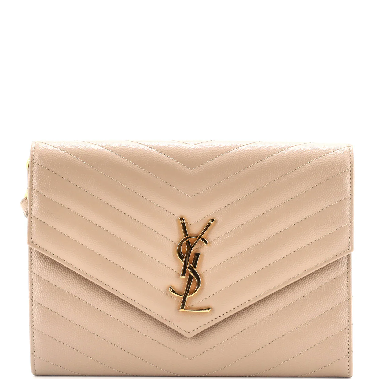 Classic Monogram Envelope Wristlet Clutch Matelasse Chevron Leather - Deep Luxury