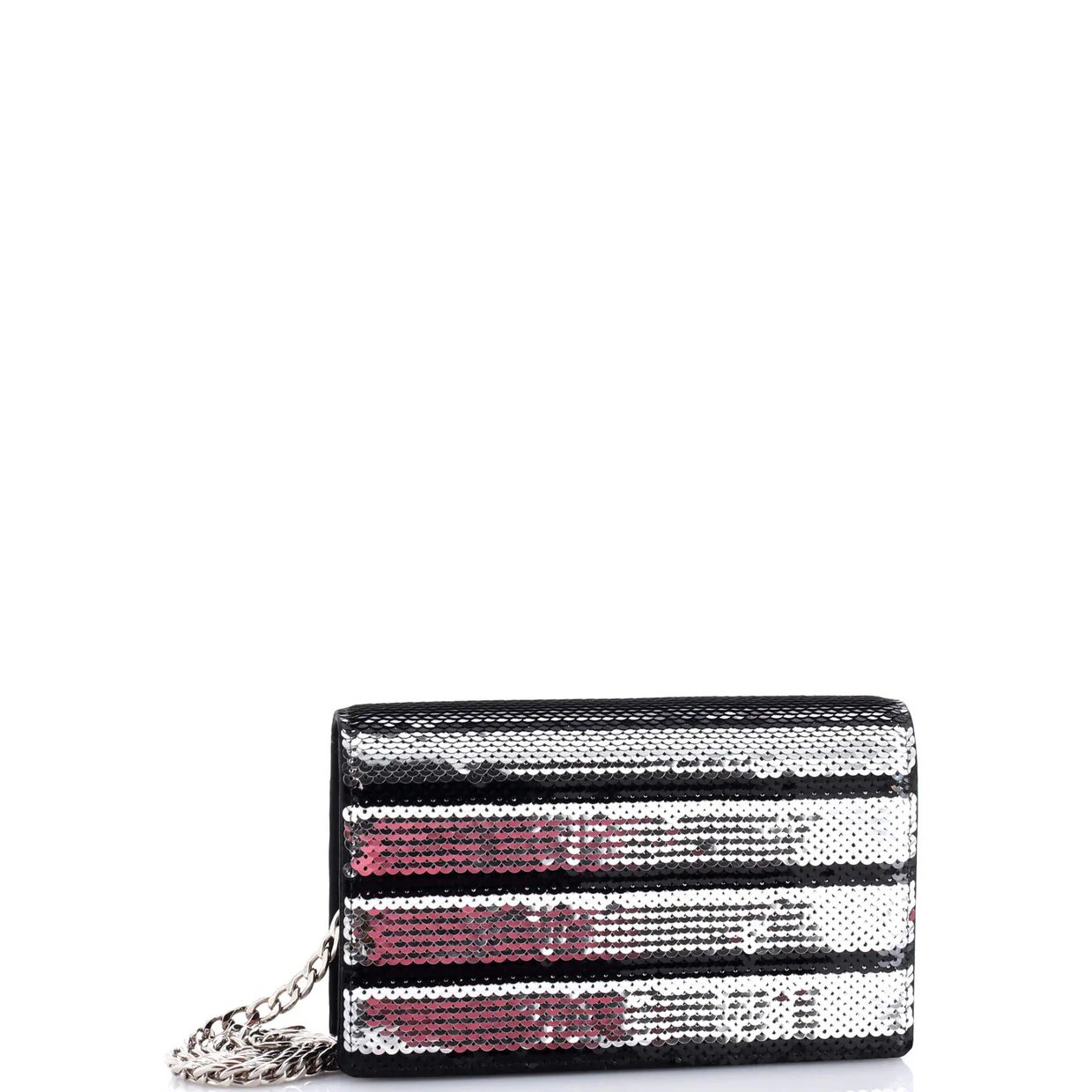 Baia Chain Flap Bag Sequin Embellished Leather Small - Deep Luxury
