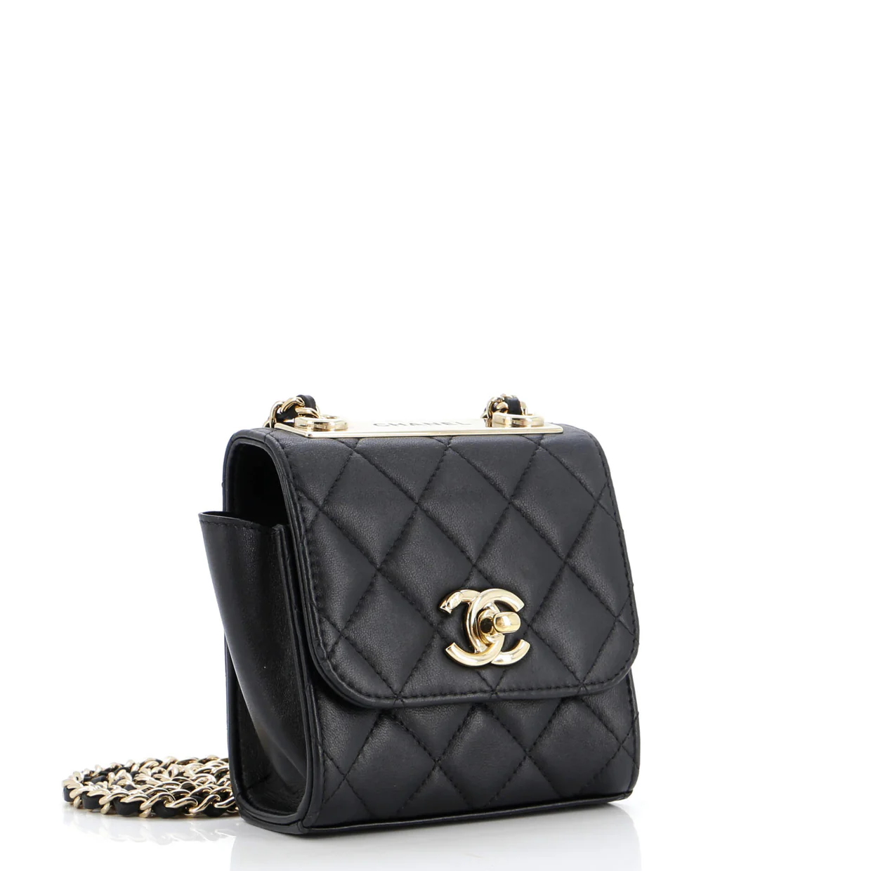 Trendy CC Clutch with Chain Quilted Lambskin Small - Deep Luxury